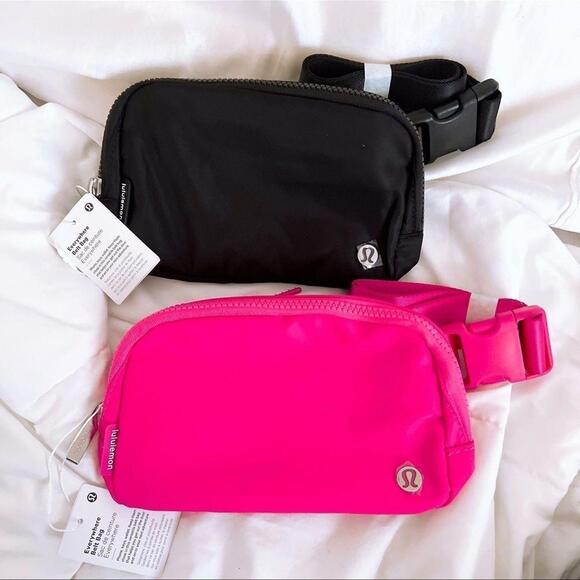 Lululemon Everywhere Belt Bag 1L Sonic Pink & Black Bundle - Picture 1 of 5
